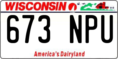 WI license plate 673NPU
