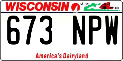 WI license plate 673NPW