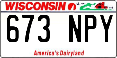 WI license plate 673NPY