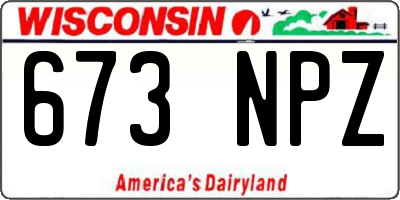 WI license plate 673NPZ
