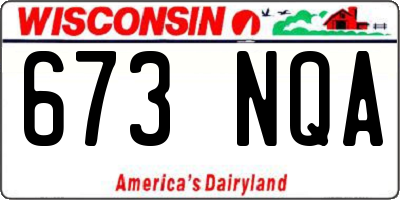WI license plate 673NQA