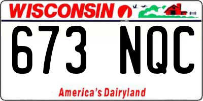 WI license plate 673NQC