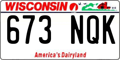 WI license plate 673NQK