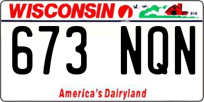 WI license plate 673NQN