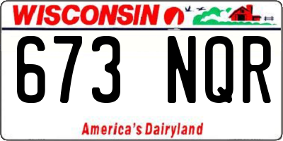 WI license plate 673NQR
