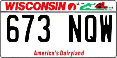 WI license plate 673NQW