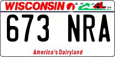 WI license plate 673NRA