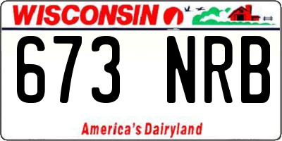 WI license plate 673NRB
