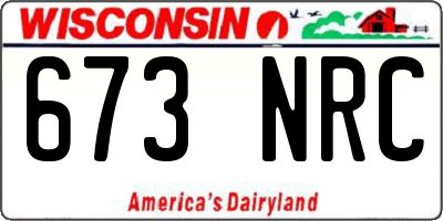 WI license plate 673NRC