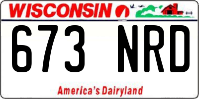 WI license plate 673NRD