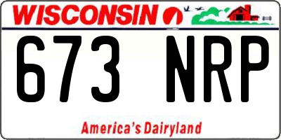 WI license plate 673NRP