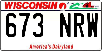 WI license plate 673NRW