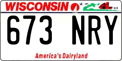 WI license plate 673NRY