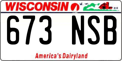 WI license plate 673NSB