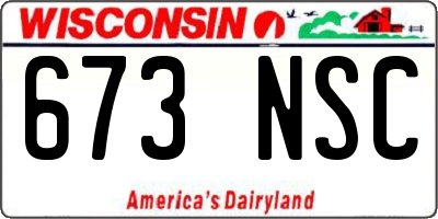 WI license plate 673NSC