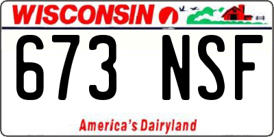 WI license plate 673NSF