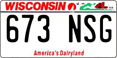 WI license plate 673NSG