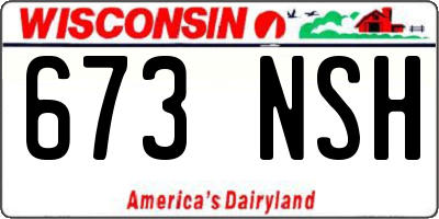 WI license plate 673NSH
