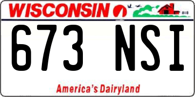 WI license plate 673NSI