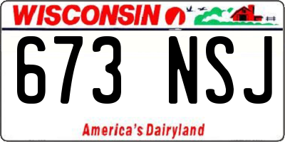WI license plate 673NSJ