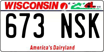 WI license plate 673NSK