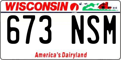 WI license plate 673NSM