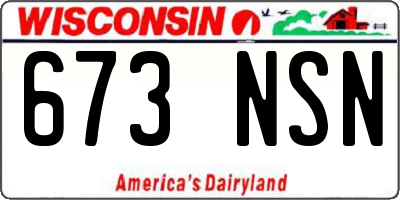 WI license plate 673NSN
