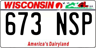 WI license plate 673NSP