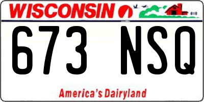 WI license plate 673NSQ