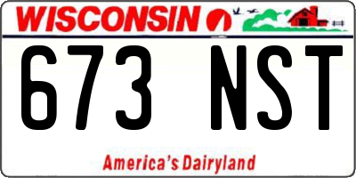 WI license plate 673NST