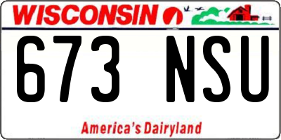 WI license plate 673NSU