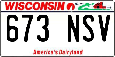 WI license plate 673NSV