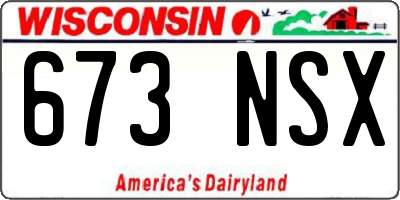 WI license plate 673NSX