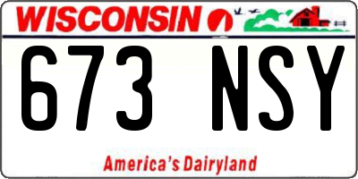 WI license plate 673NSY