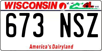 WI license plate 673NSZ