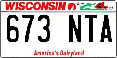 WI license plate 673NTA