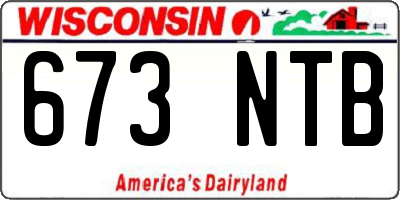 WI license plate 673NTB