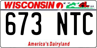 WI license plate 673NTC