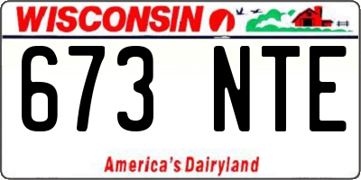 WI license plate 673NTE