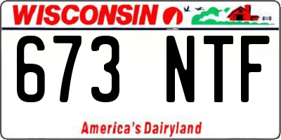 WI license plate 673NTF