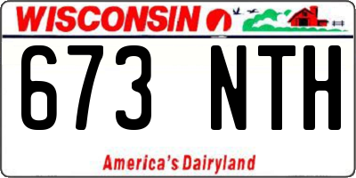 WI license plate 673NTH