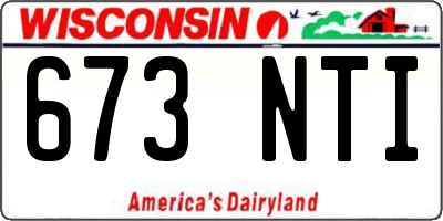 WI license plate 673NTI