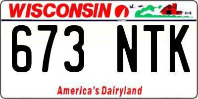 WI license plate 673NTK