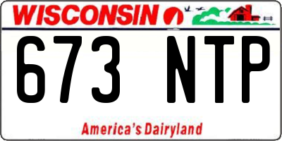 WI license plate 673NTP