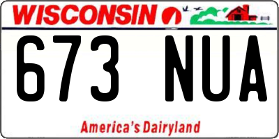 WI license plate 673NUA