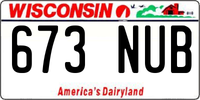 WI license plate 673NUB