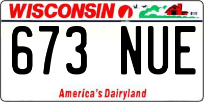 WI license plate 673NUE