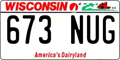 WI license plate 673NUG
