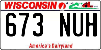 WI license plate 673NUH