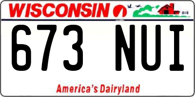 WI license plate 673NUI